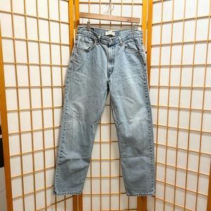 • Levi’s light wash low rise distressed jeans •